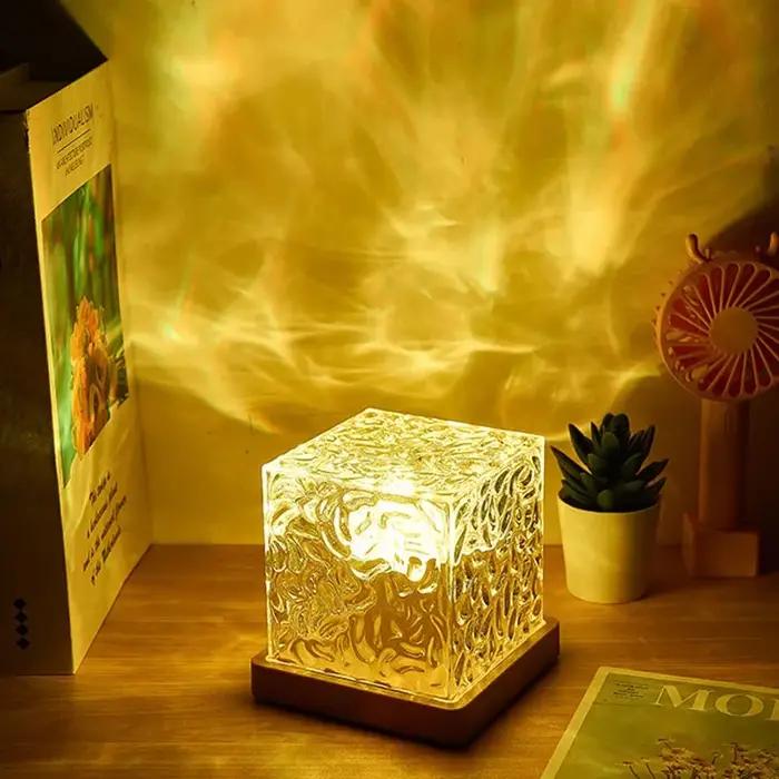 Projecteur d'Ondulation de l'Eau Rotatif ociamique, Lampe en Clip de Flamme pour Salon, Bureau, Cham