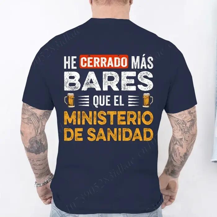 Je fermez plus de barres T-shirt rétro espagnol Humor Geek amateurs de bière cadeau à manches courtes unisexe