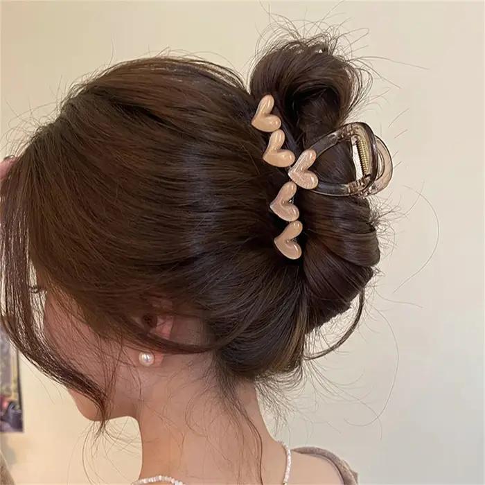 Pince à cheveux en forme de cœur pour femmes