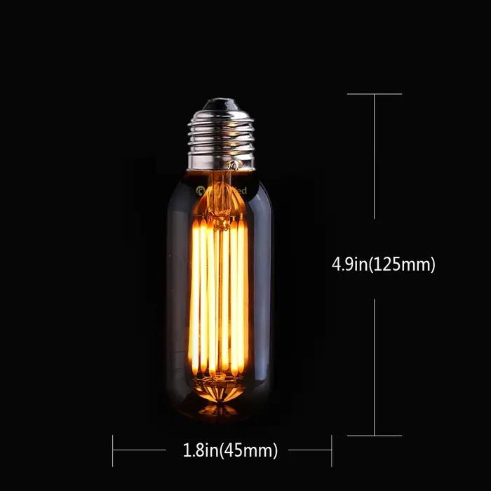 Ampoule Tubulaire à Filament Jaune Chaud pour Lustre, Éclairage Suspendu, Vintage, T45, 6W, 110V, 22