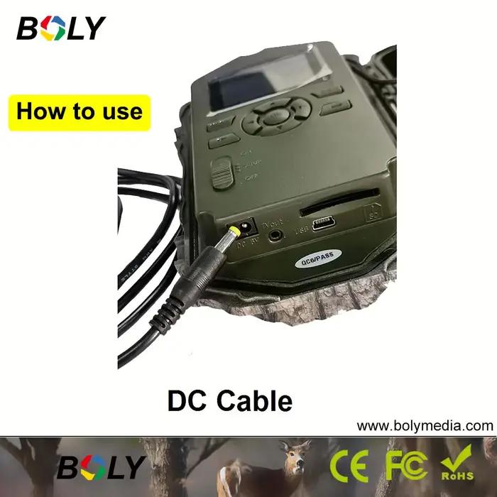 BolyGuard-Câble d'alimentation pour caméra de chasse 22AWG 1.46A 300V trempé, accessoires pour MG984
