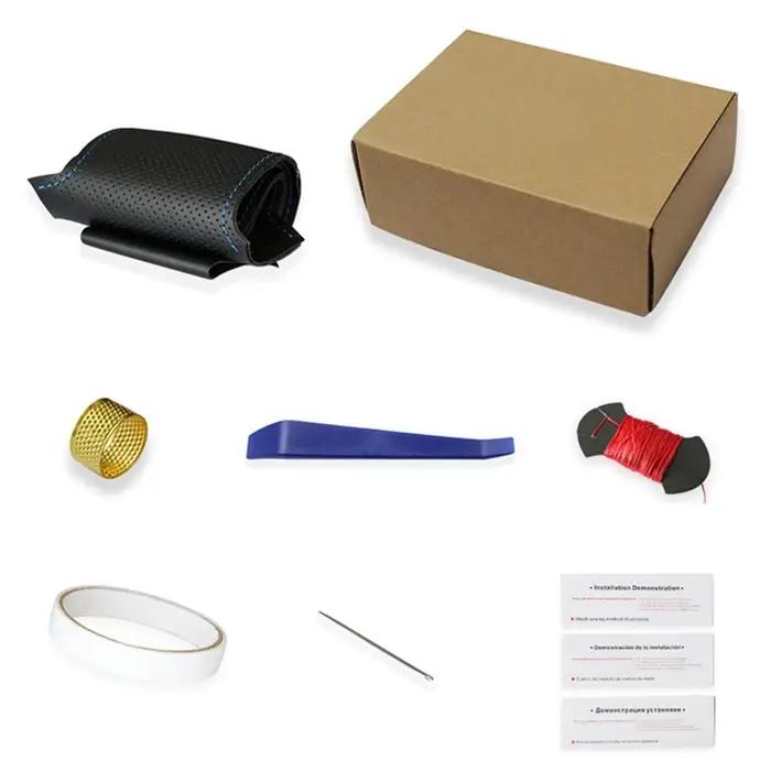 Juste de Volant de Voiture en Cuir Noir Antidérapant Tressé, Accessoires d'Nikpour Fiat Bravo 2007-2