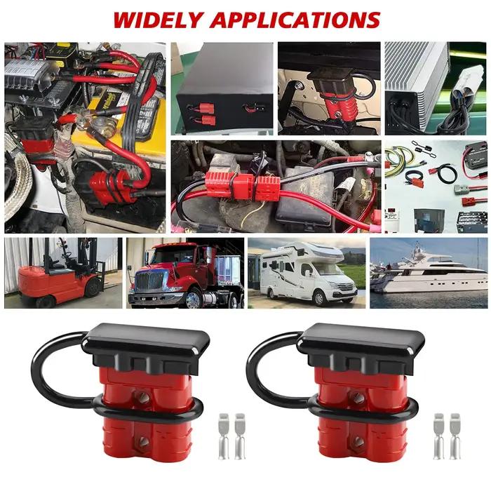 Kit de connecteurs rapides durables 50a 600V, 2 pièces, prise de batterie pour remorque, câbles d'al