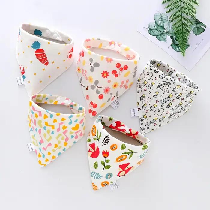 5 pièces bébé salive serviette Triangle écharpe pur coton Bandana imperméable bavoirs nouveau-né garçons filles absorban