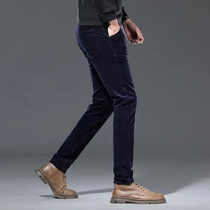 Pantalon velours polaire hiver homme nouveau chaud épais classique droit pour chasse confort