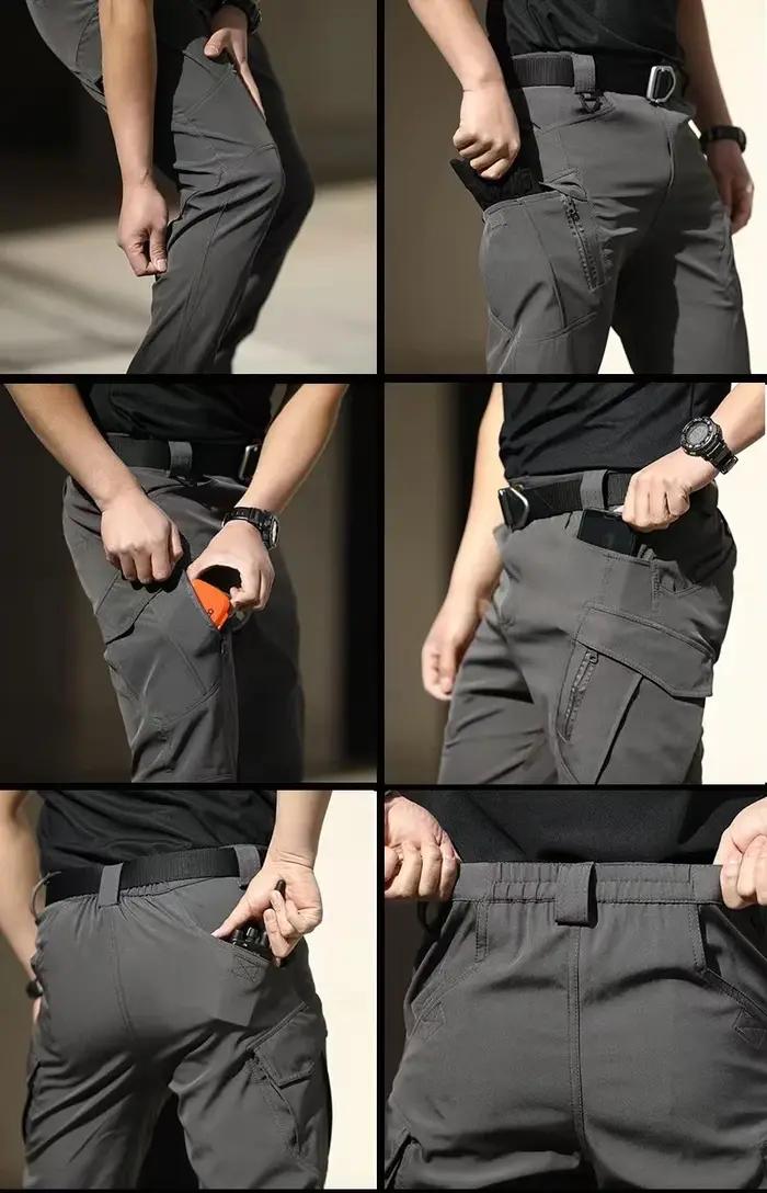 Pantalon cargo tactique chasse multi-poches stretch - Léger et ajustable pour mouvements amples