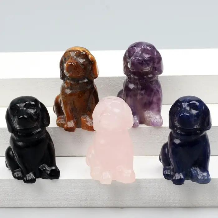 Figurine de chien obsidienne noire