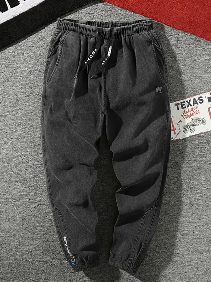 Jean de jogging grande taille pour hommes 6XL 7XL 8XL Streetwear noir bleu pantalon Cargo en Denim décontracté coton