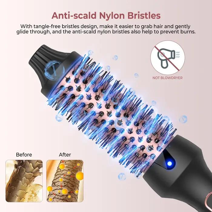 Brosse coiffante métropolitaine, bigoudi ionique 3 en 1, lisseur avec baguette électrique anti-brûlu