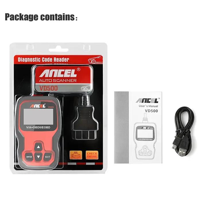 Ancel VD500 OBD2 Scanner automobile lecteur de Code système complet Airbag EPB réinitialiser l'huile OBD outils de Diagn