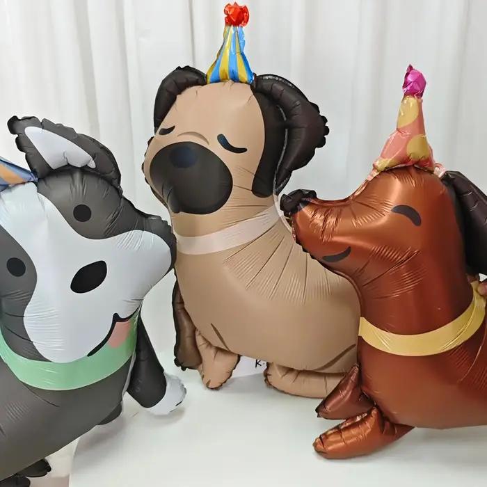 4 ballons en aluminium pour chiens