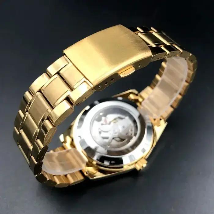 Montre automatique homme ORIENT Double Lion classique boîtier or acier inoxydable mouvement mécanique luxe