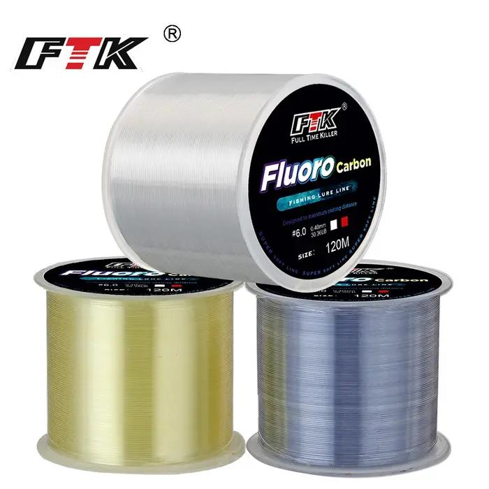FTK 120m ligne de pêche 0.2mm-0.6mm 7.15LB-45LB processus de traitement de revêtement fluorocarbone