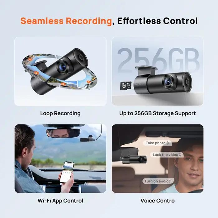 Caméra embarquée 70mai M310 Plus 2K 1440P 143 ° FOV F1.55 Contrôle vocal intelligent Surveillance de