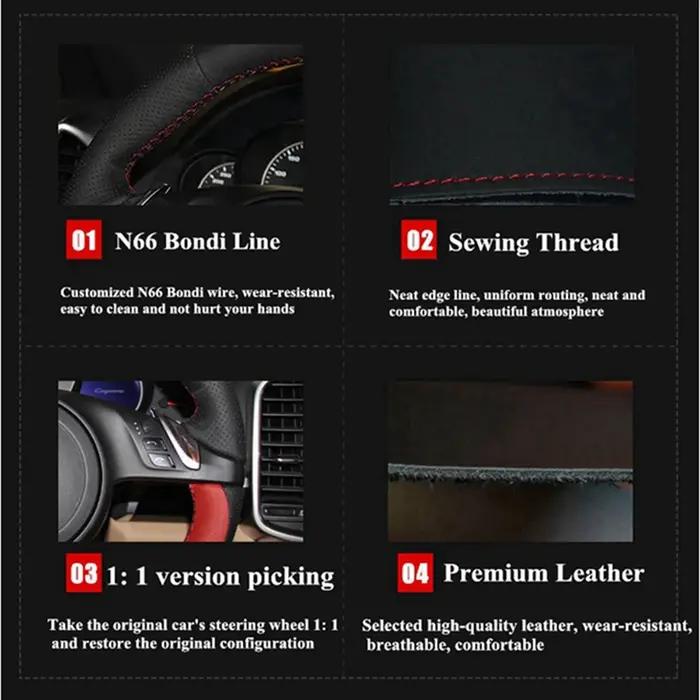 Juste de Volant de Voiture Personnalisée en Cuir Artificiel Noir, Non-ALD, Réfléchissant, pour Renau