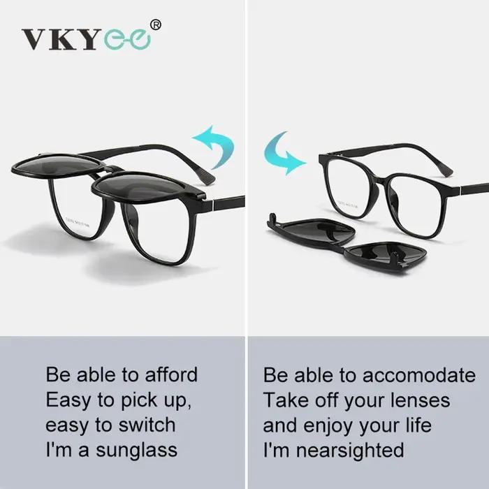 VICKY Flip-Up polarisé magnétique Clip-On lunettes de Prescription personnalisées femmes TR90 Vision