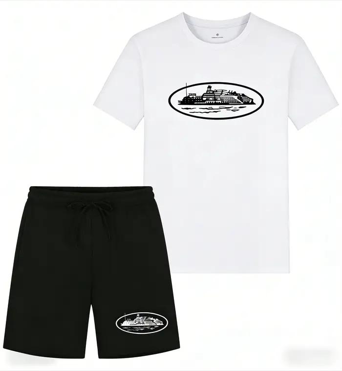 Nouvel ensemble d'été 26 : T-shirt et short imprimés bateau