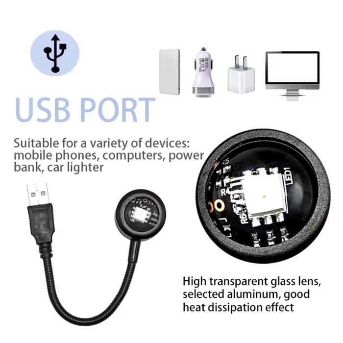 RnnTuu Led USB coucher de soleil lampe projecteur décor à la maison veilleuse Portable lumière d'amb