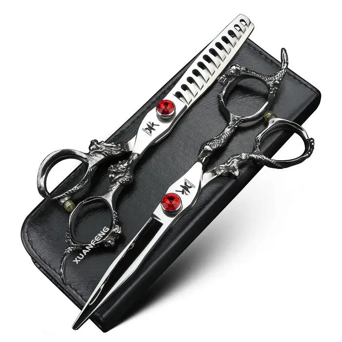 Ciseaux à cheveux à poignée de dragon, outils de coiffage de coiffeur, ciseaux de coupe, ciseaux à e