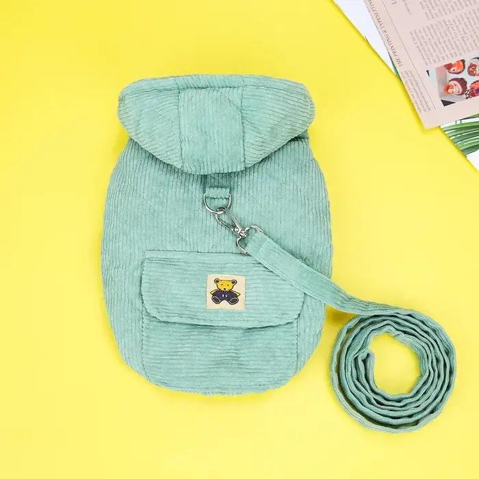 Sweat-shirt en polaire douce pour chien et chat avec laisse intégrée pour hiver automne occasions spéciales