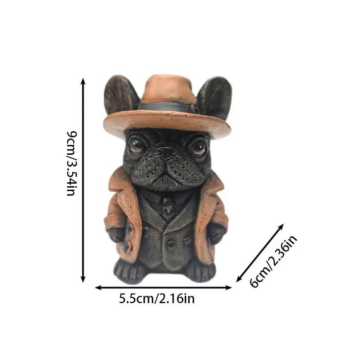 Figurine en résine de bouledogue français faite à la main