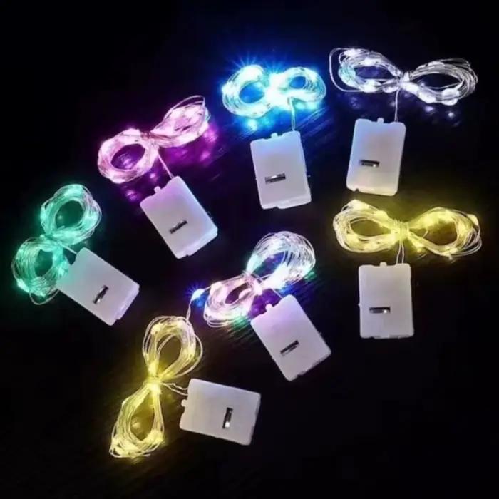 Avec batterie LED guirlandes lumineuses cuivre argent fil guirlande lumineuse fée lumières fête déco