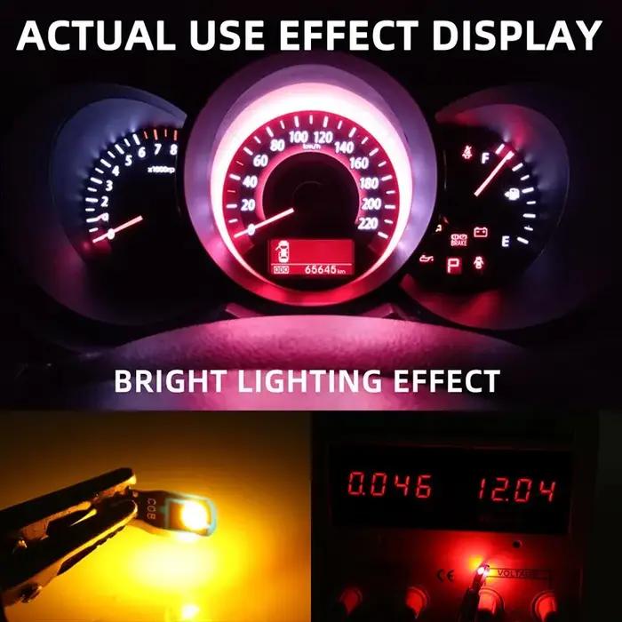 Eclairage intérieur de voiture, ampoule T5 W3W COB 2SMD, panneau Prada super lumineux, indicateur d'