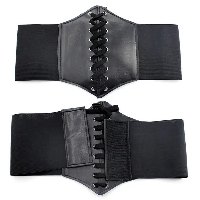 Nouveau Corset Punk noir large ceinture en cuir Pu minceur ceintures de corps pour les femmes élasti