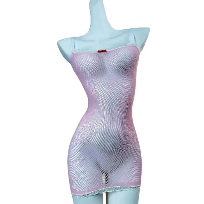 1 pièce Robe moulante sexy pour femme en résille ajourée transparente, tenue de plage sans bikini, m