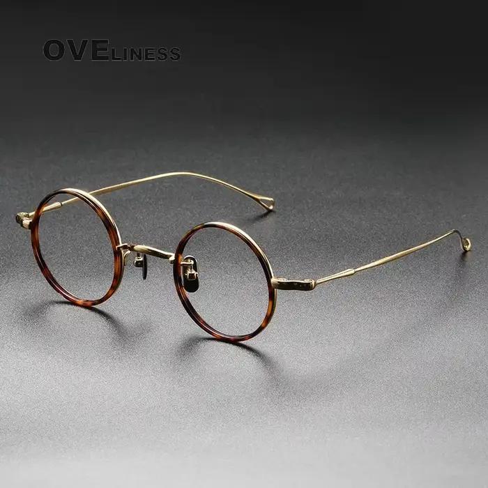 Monture de lunettes en titane pur hommes Vintage rond nouvelle marque Design montures de lunettes fe