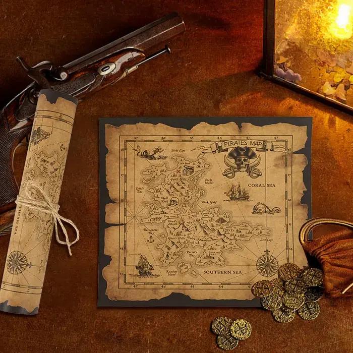 Carte de chasse au trésor d'aventure pirate