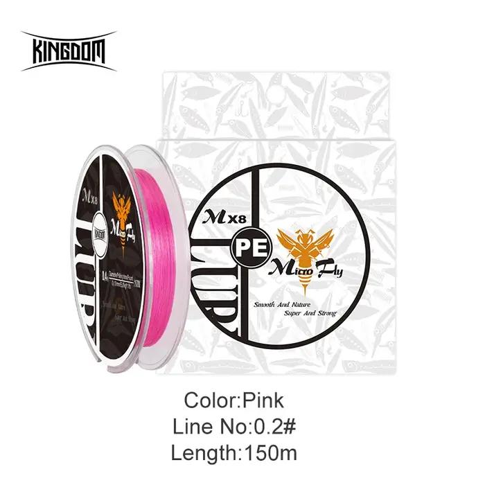 Ligne de pêche tressée Kingdom Microfly 4 brins en PE 0.2 # 0.4 # 0.6 # Fil
