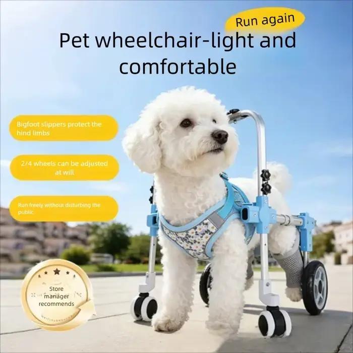 Chariot de Mobilité Réglable pour Animaux de Compagnie avec Roues – Aide à la Rééducation pour Chiens et Chats
