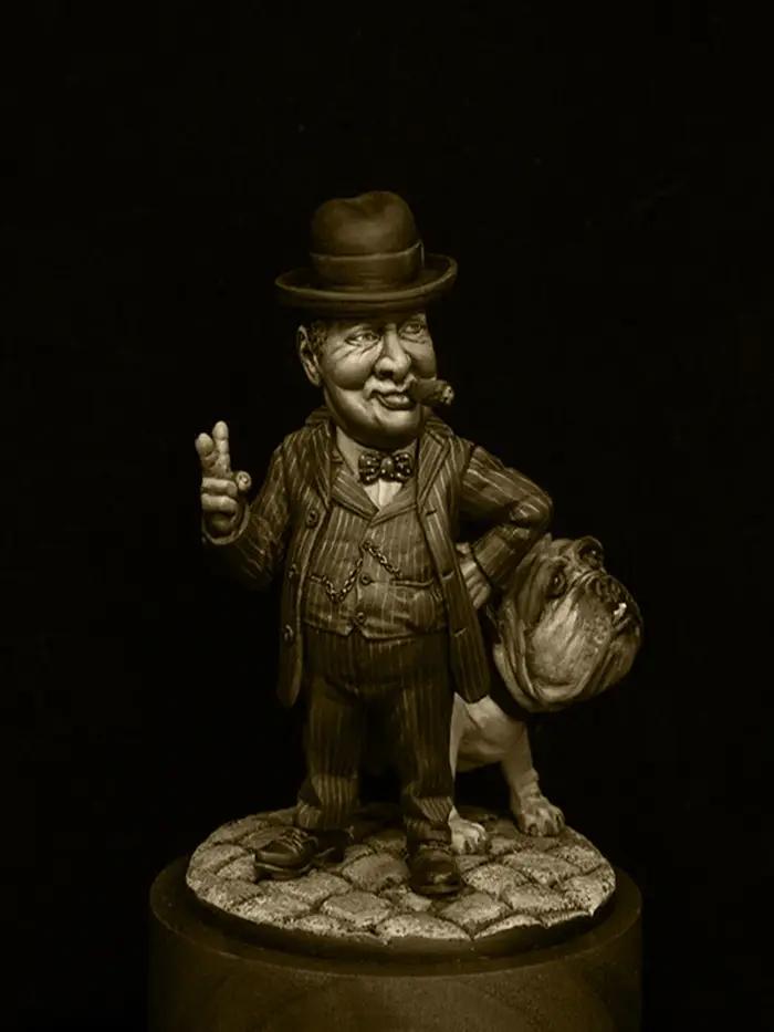 Nouveau homme ancien non assemblé 1/32 65MM avec chien figurine en résine Kit de modèle non peint