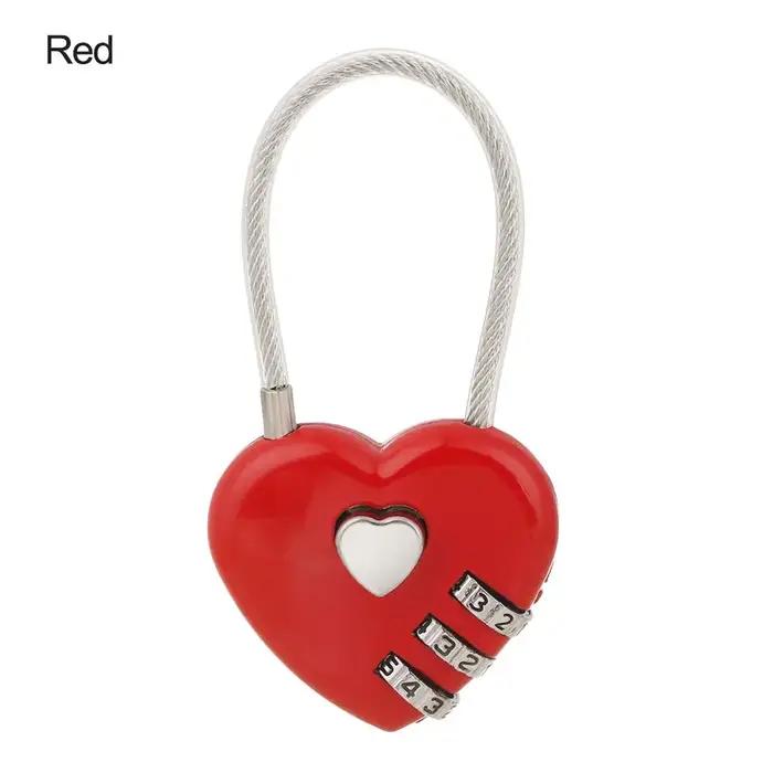Serrure en forme de coeur pour valise de voyage avec code a trois chiffres protection voyage cadeau original pour femme occassions speciales
