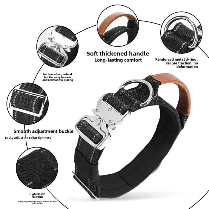Nouveau collier pour chien personnalisé, design réfléchissant et anti-explosion, adapté aux chiens de taille moyenne et grande.