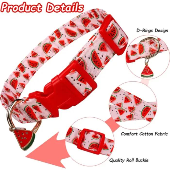 Collier pour chien de compagnie à motif de fruits avec pendentif en métal