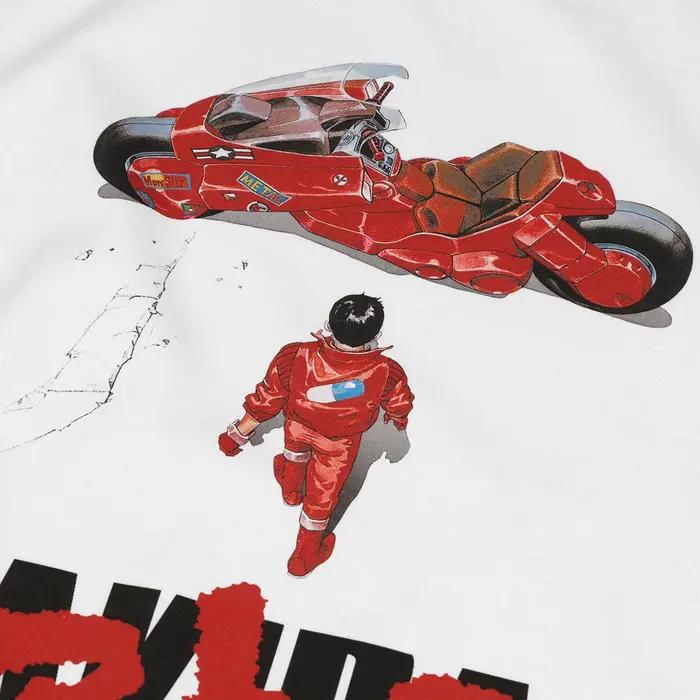 T-Shirt Akira en coton blanc homme style décontracté col rond motif dessin animé pour homme四季适用日常穿着白棉男式宽松Akira动漫图案T恤