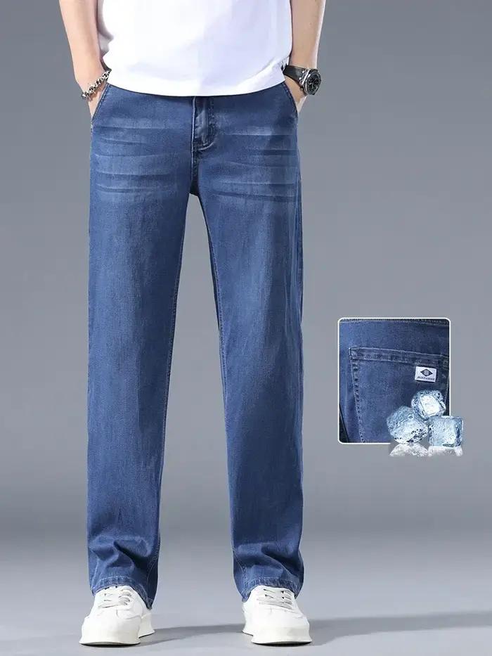 Jean en Lyocell pour Homme – Nouvelle Collection Printemps – Coupe Droite Décontractée – Confortable et Polyvalent