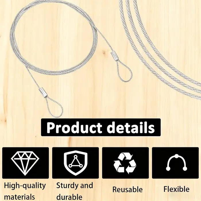 Câble de sécurité en acier inoxydable, câble de sécurité pour serrure à bagages, câble en acier Flexible, câble métallique de sécurité avec Double boucle