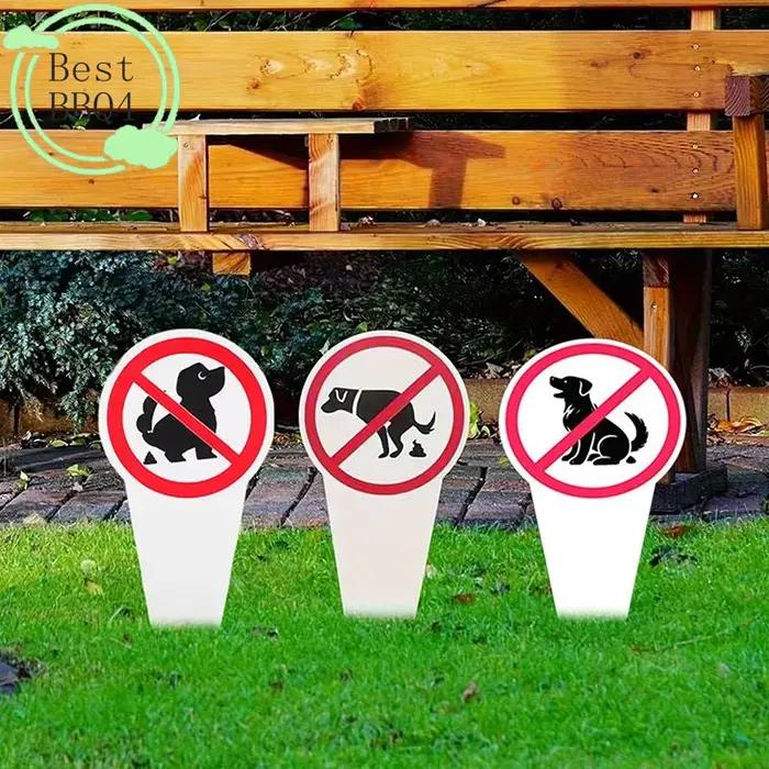 (BBQ4) Panneau en plastique « Interdiction de crottes de chien » – Avertissement de propreté pour jardin