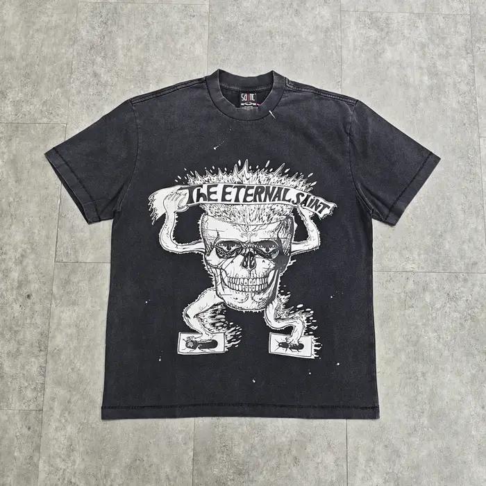 Yao mode Saint de Michael 25SS marque de luxe de haute qualité 1:1 coton hommes hauts t-shirt vêtements Streetwear