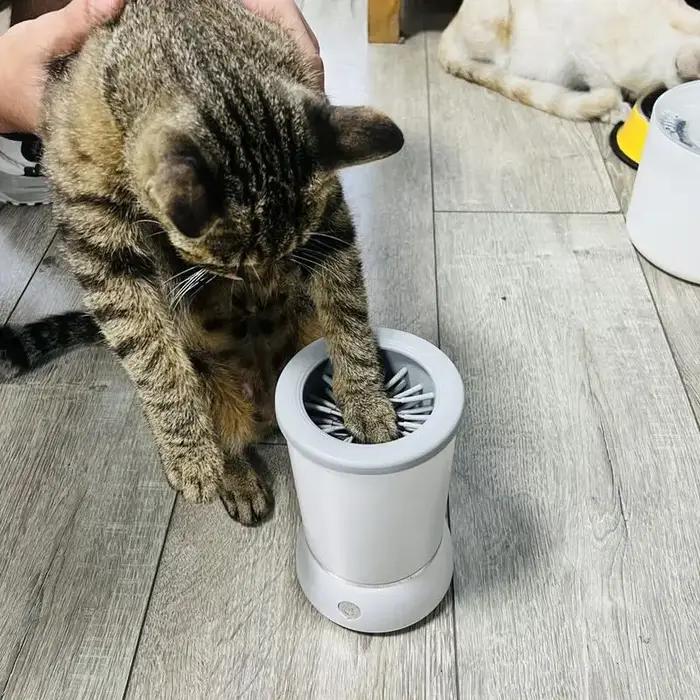 Lave-patte électrique automatique pour animaux de compagnie avec câble de chargement