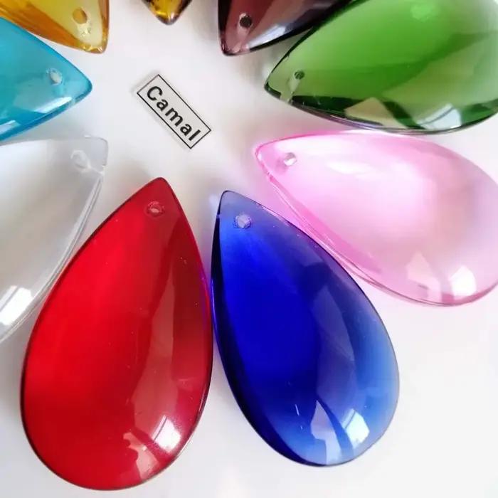 Camal – prismes multicolores lisses en forme de goutte d'eau, 50mm, 8 pièces, pour éclairage de lust