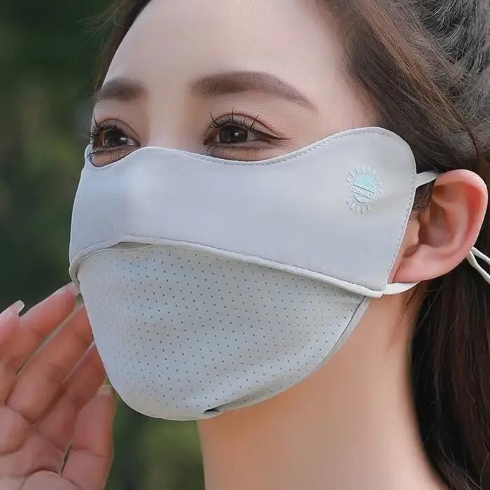 Nouveau masque respirant en soie glacée lavable Anti-poussière