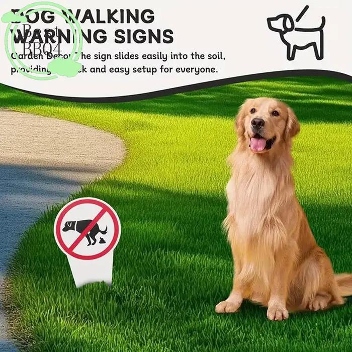 (BBQ4) Panneau en plastique « Interdiction de crottes de chien » – Avertissement de propreté pour jardin
