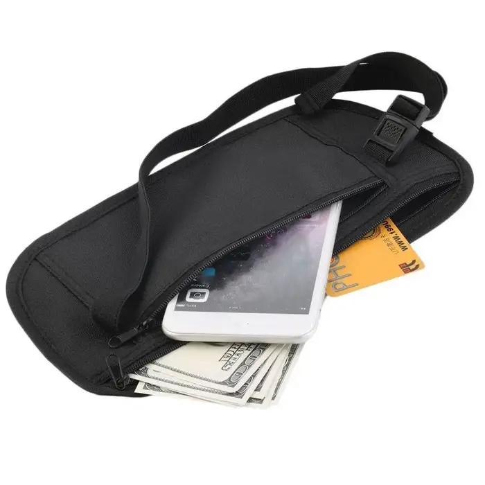 Sac de poitrine secret en polyester robuste pour portefeuille et passeport, pratique et sécurisé pour femmes et hommes lors de voyages et activités extérieures