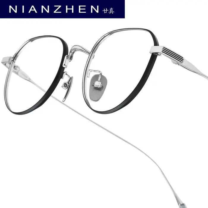 NIANZHEN alliage de titane lunettes cadre hommes polygone marque Design lunettes femmes ultraléger r