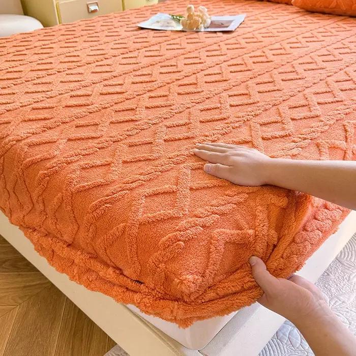 Drap de lit chaud d'hiver avec bande élastique