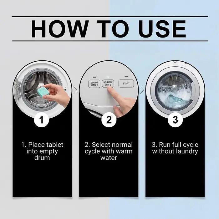 Nettoyant pour lave-linge éliminant poils d'animaux et odeurs tenaces, pour buanderie fraîche et propre, parfum apple, compatible avec tous les types de machines à laver, usage mensuel, cadeau idéal pour propriétaires d'animaux de compagnie